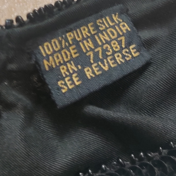 Gold Star VTG Beaded Statement Pure Silk Dress - Picture 15 of 15